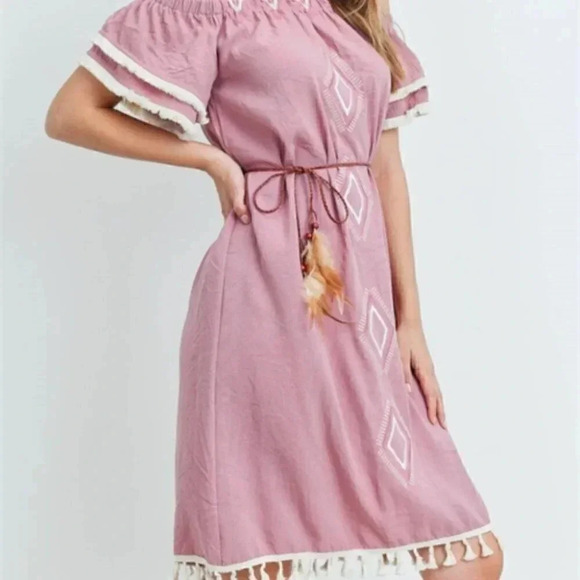 PINK BOHO DRESS - Picture 5 of 6